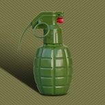 Travel Toy Cleaner Grenade, 2 oz toy cleaner spray in a green grenade bottle