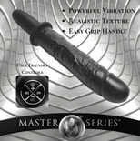 The Violator 13-Mode XL Dildo Thruster highlighting powerful vibration, realistic texture, easy-grip handle, and user-friendly controls